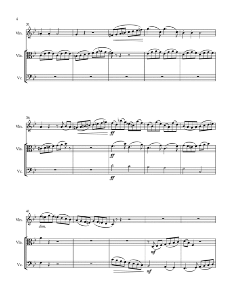 Allegretto tranquillo String Trio scores gallery preview page 4