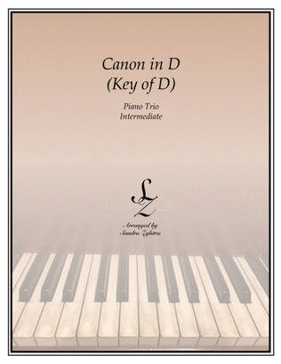 Canon In D (intermediate trio, 1 piano, 6 hands)
