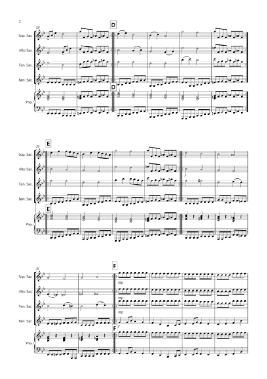 Pachelbel Rocks! for Saxophone Quartet Saxophone Quartet scores gallery preview page 2