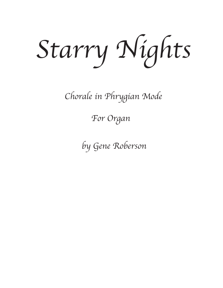 Starry Nights Chorale in Phrygian Mode