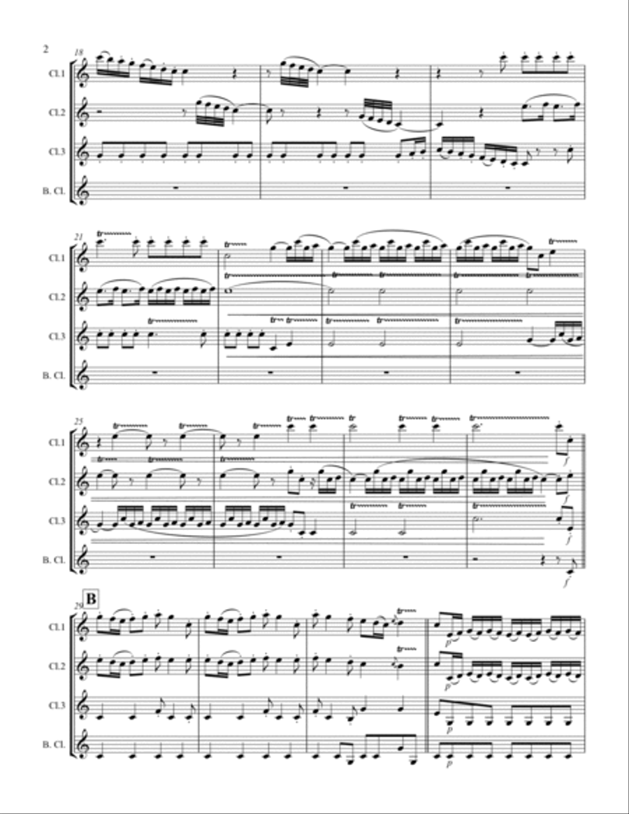 The Four Seasons - La Primavera (for Clarinet Quartet) Clarinet Quartet scores gallery preview page 3