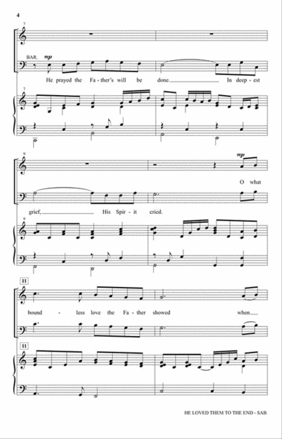 He Loved Them to the End 3-Part scores gallery preview page 3