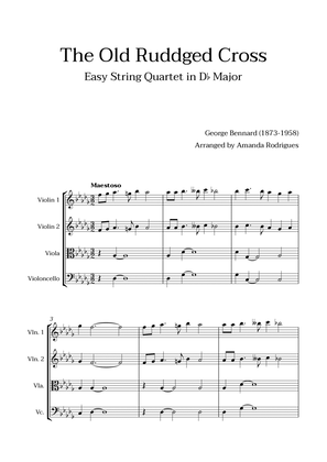 The Old Rugged Cross in Db Major - Easy String Quartet