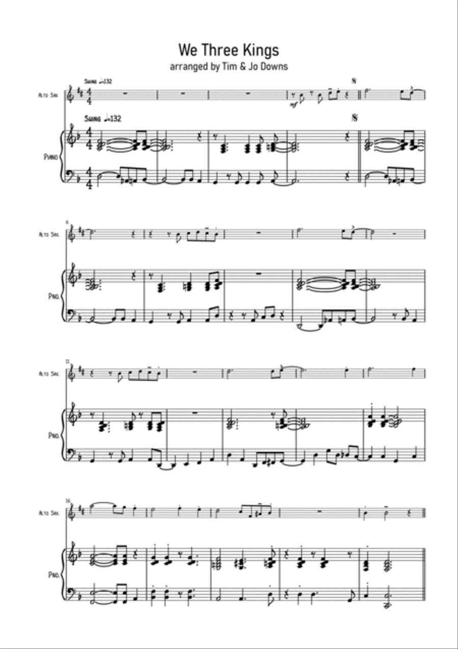 We Three Kings Alto Saxophone scores gallery preview page 2