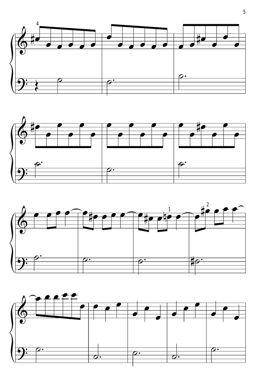Dawn (from Pride And Prejudice) Easy Piano scores gallery preview page 5