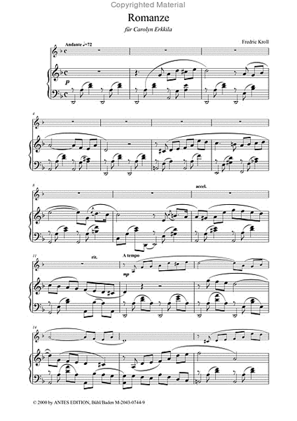 Romanze in d-moll fur Violine und Klavier