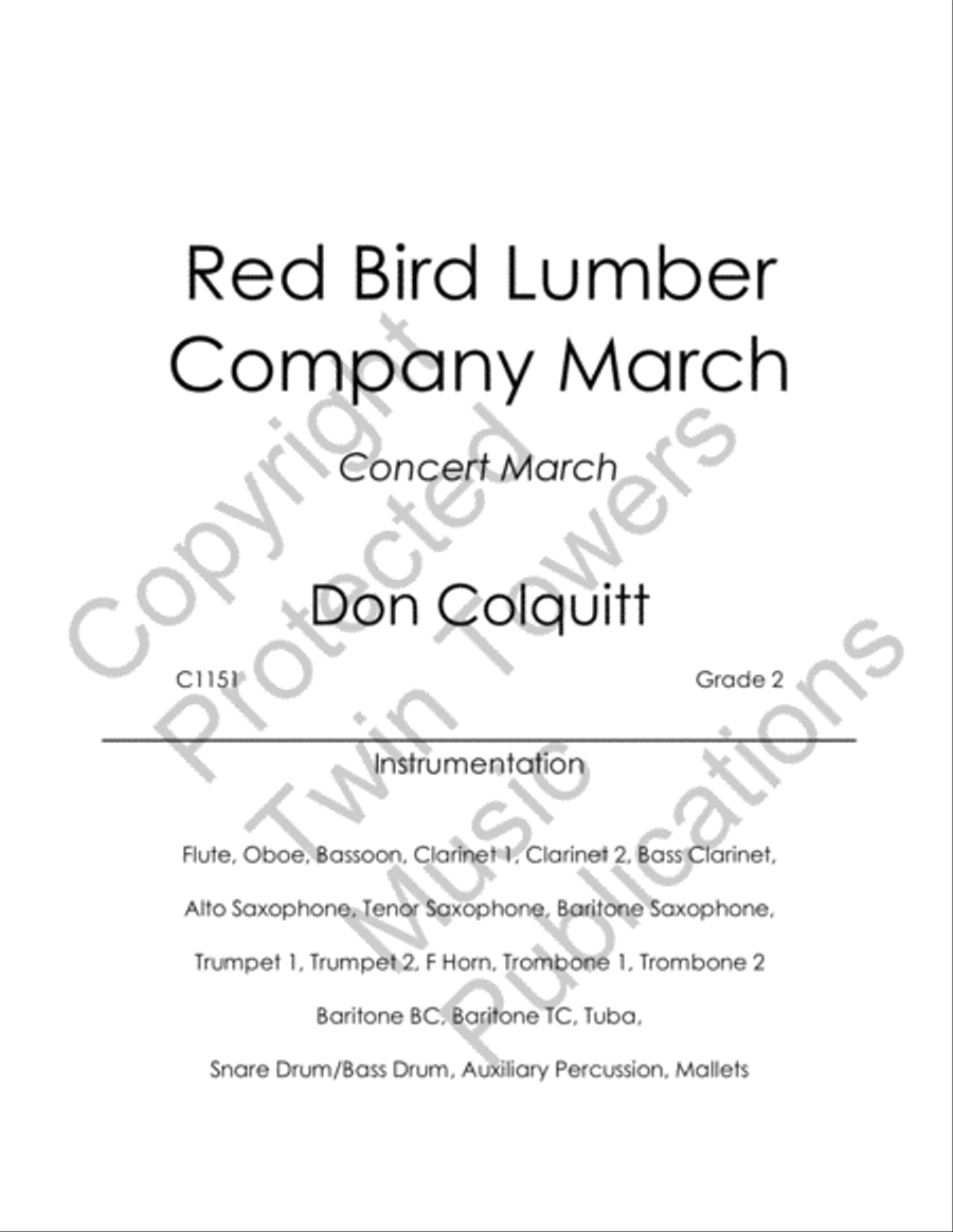 The Red Bird Lumber Company March Concert Band scores gallery preview page 2