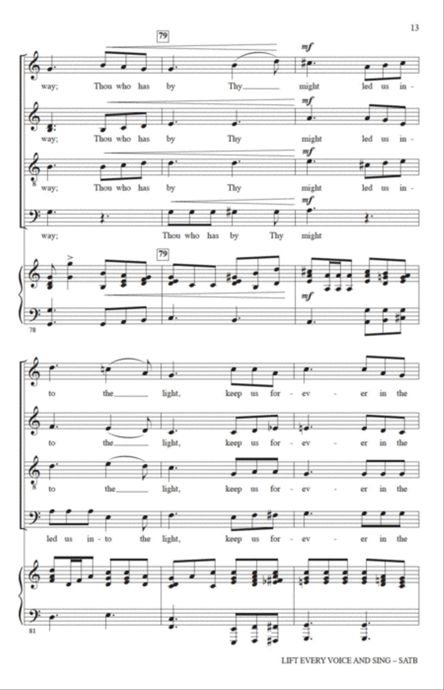 Lift Every Voice And Sing (arr. Rollo Dilworth) 4-Part scores gallery preview page 11