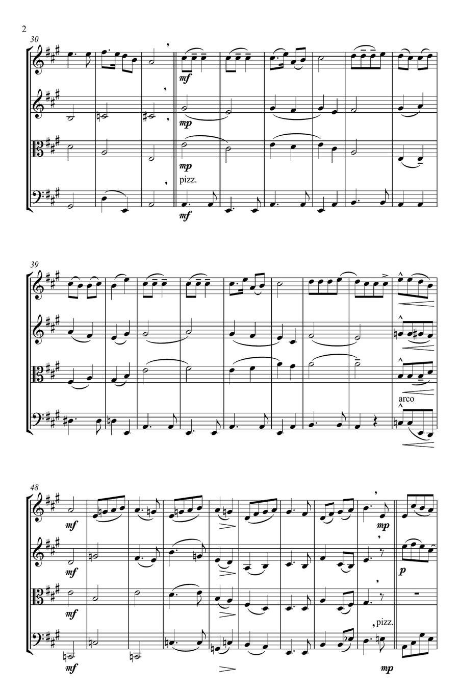 Jingle Bells String Quartet scores gallery preview page 3