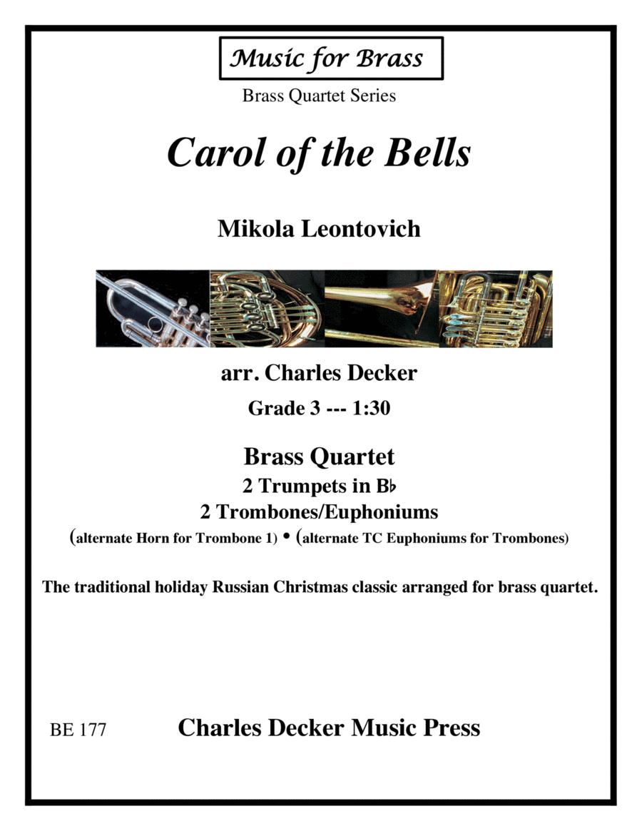 Carol of the Bells for Brass Quartet image number null
