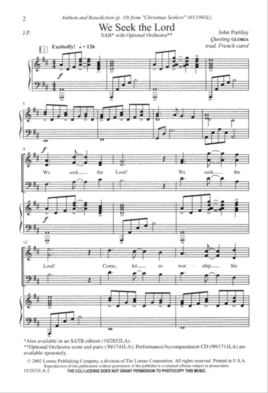 We Seek the Lord We Seek the Lord 3-Part scores gallery preview page 2