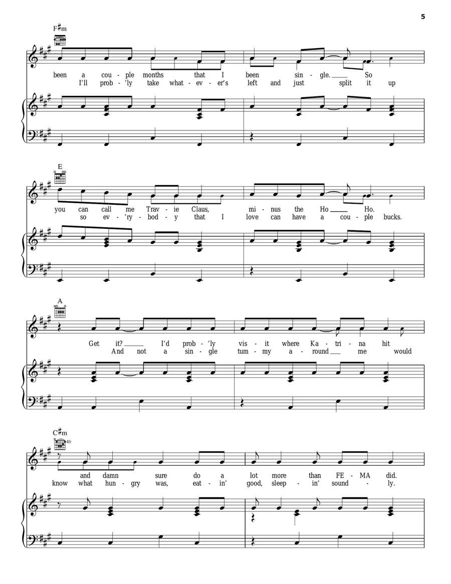 Billionaire Piano, Vocal, Guitar scores gallery preview page 5