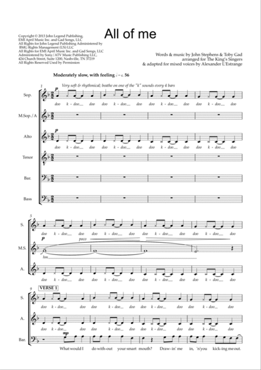 All Of Me A Cappella scores gallery preview page 3
