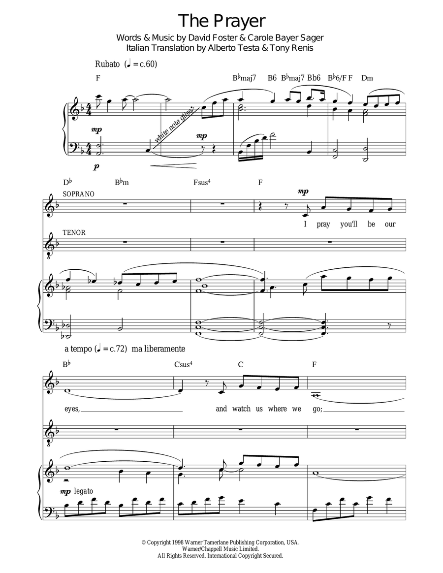 The Prayer Acoustic Guitar scores gallery preview page 1