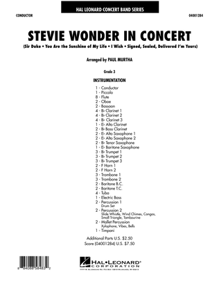 Book cover for Stevie Wonder In Concert - Full Score