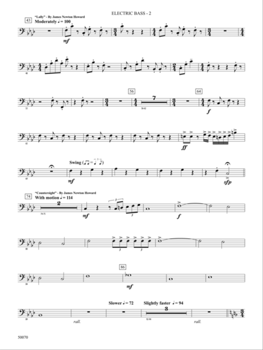 Fantastic Beasts: The Secrets of Dumbledore: Electric Bass Concert Band scores gallery preview page 2
