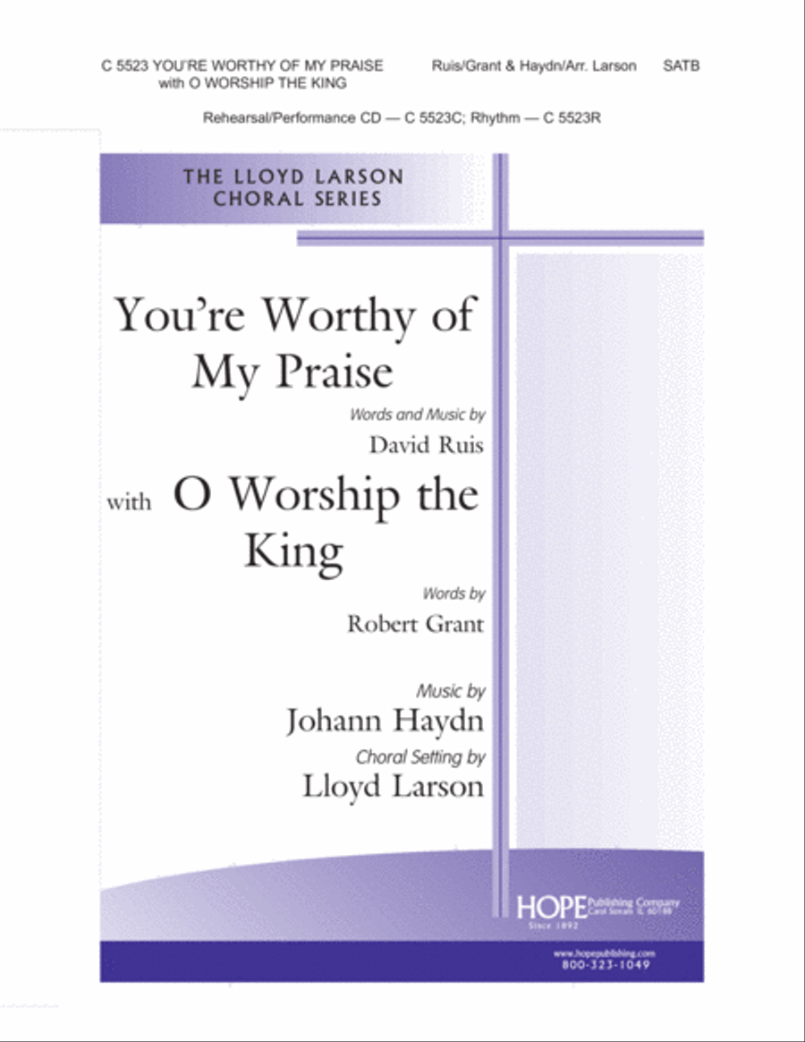 You're Worthy of My Praise with O Worship the King 4-Part scores gallery preview page 1