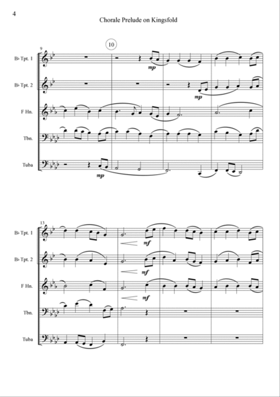 Chorale Prelude on Kingsfold - Brass Quintet Brass Quintet scores gallery preview page 4