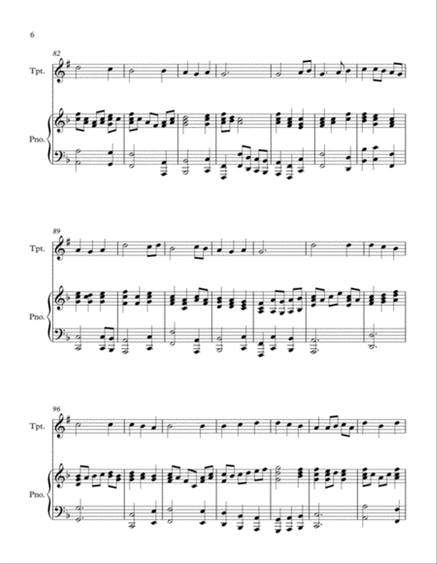 A Medley of Favourite Hymns (trumpet and piano) Trumpet Solo scores gallery preview page 6