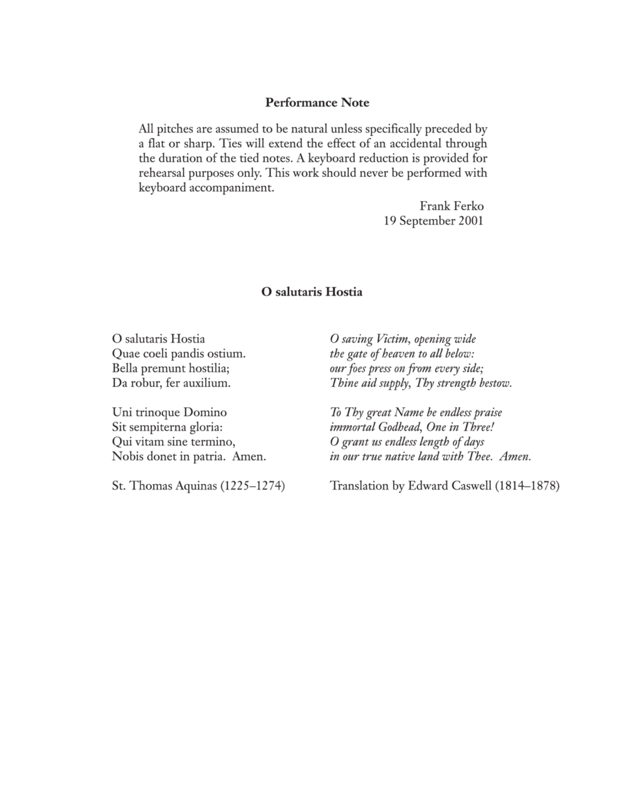 O Salutaris Hostia SSAA scores gallery preview page 1