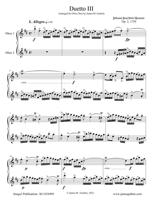 Quantz: Duetto Op. 2 No. 3 for Oboe Duo