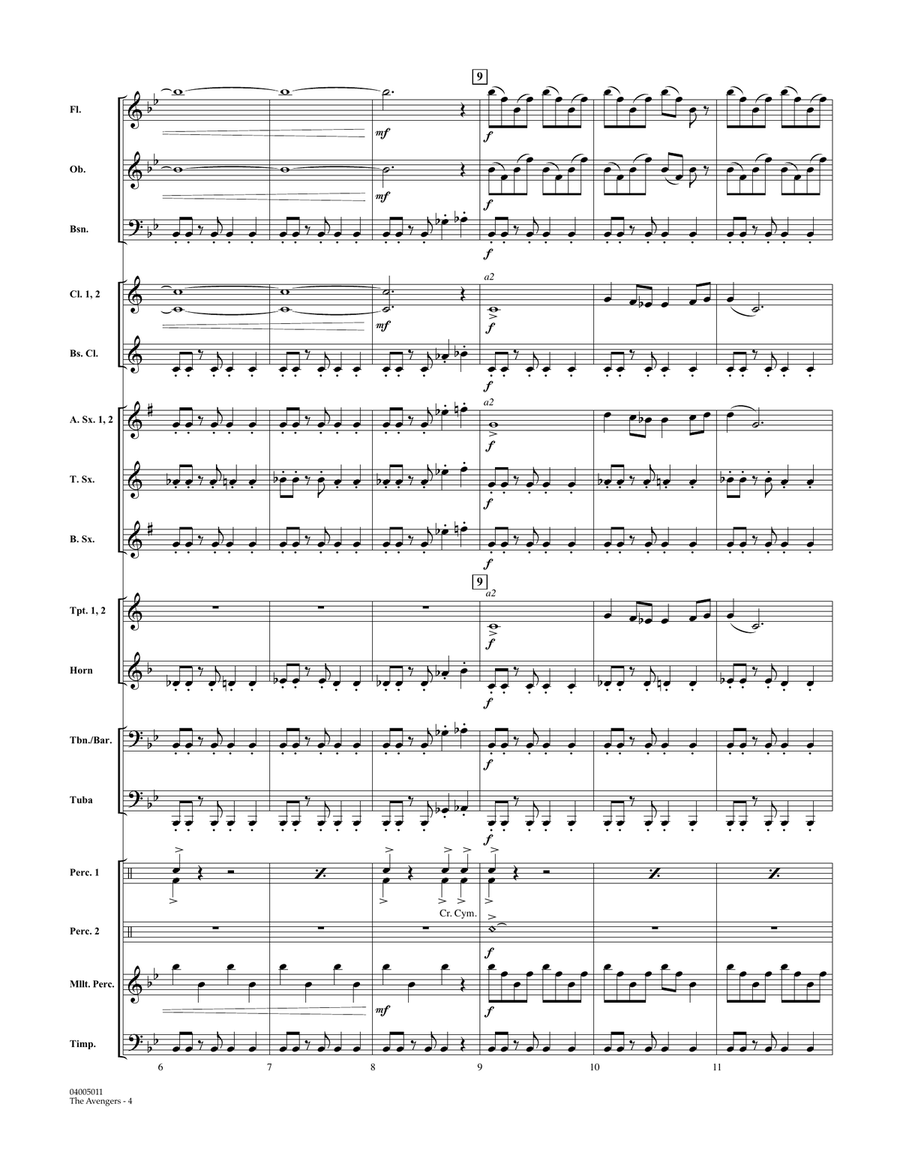 The Avengers - Conductor Score (Full Score) Concert Band scores gallery preview page 3