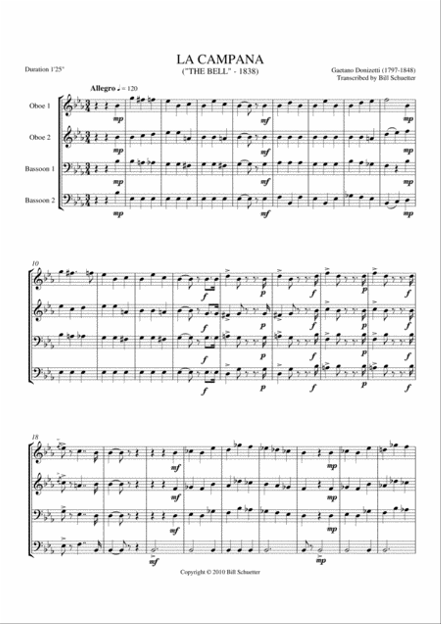 La Campana (The Bell) Bassoon scores gallery preview page 1