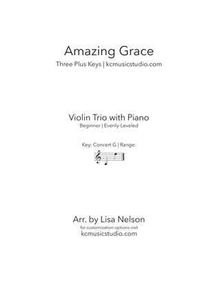 Book cover for Amazing Grace - Violin Trio with Piano Accompaniment