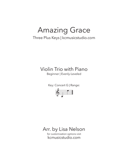 Amazing Grace - Violin Trio with Piano Accompaniment image number null