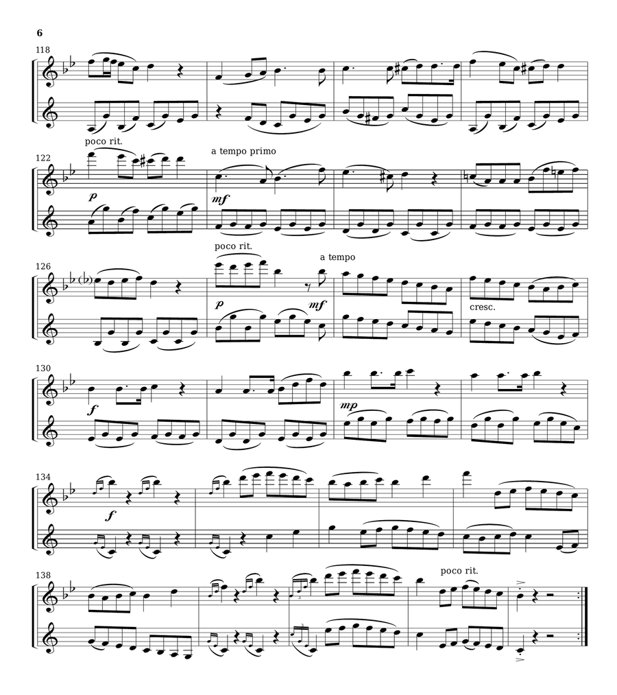 Vienna 1791 (for Flute or Oboe and Clarinet in B flat) Small Ensemble scores gallery preview page 6