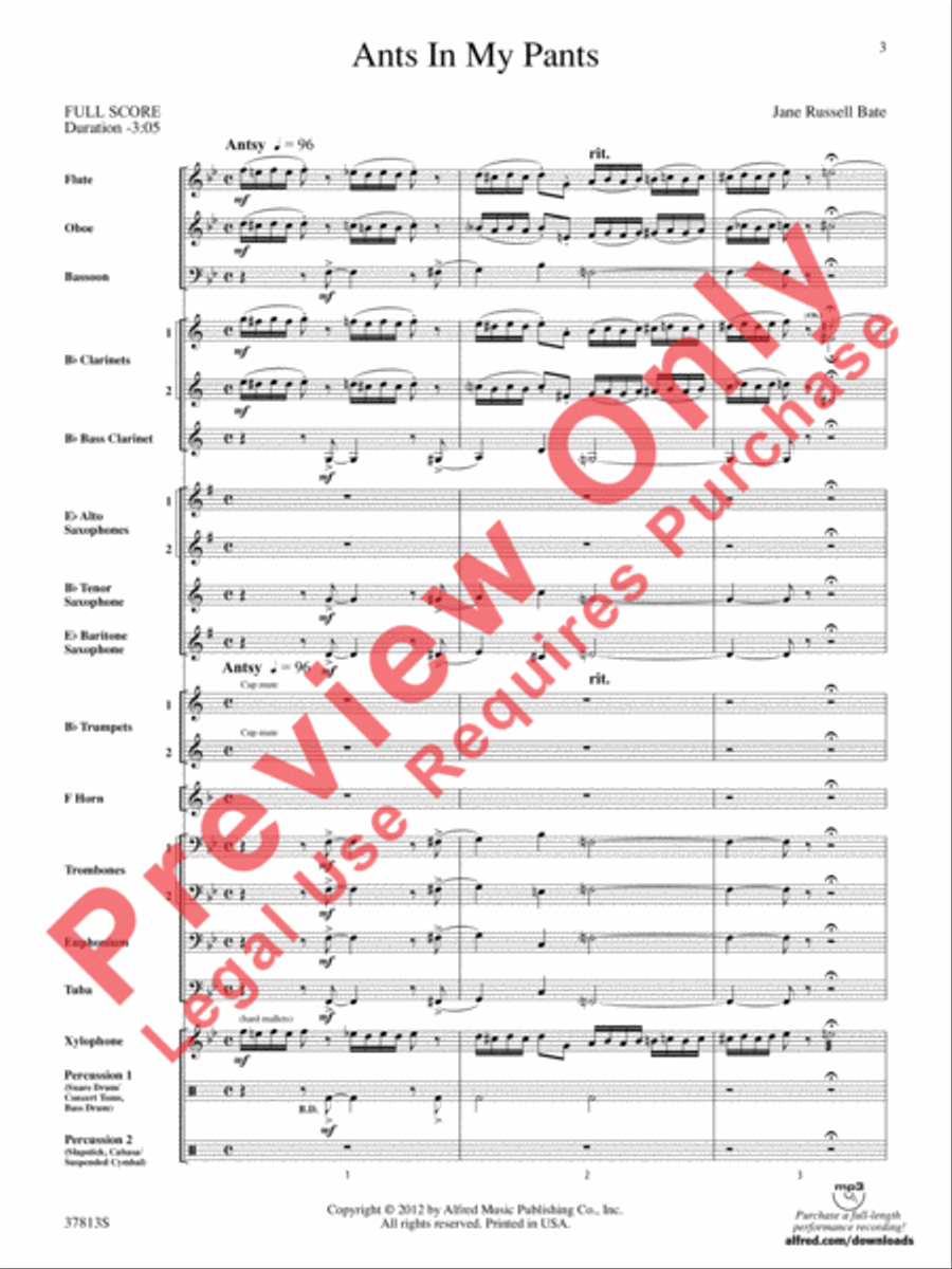 Ants in My Pants Concert Band scores gallery preview page 3