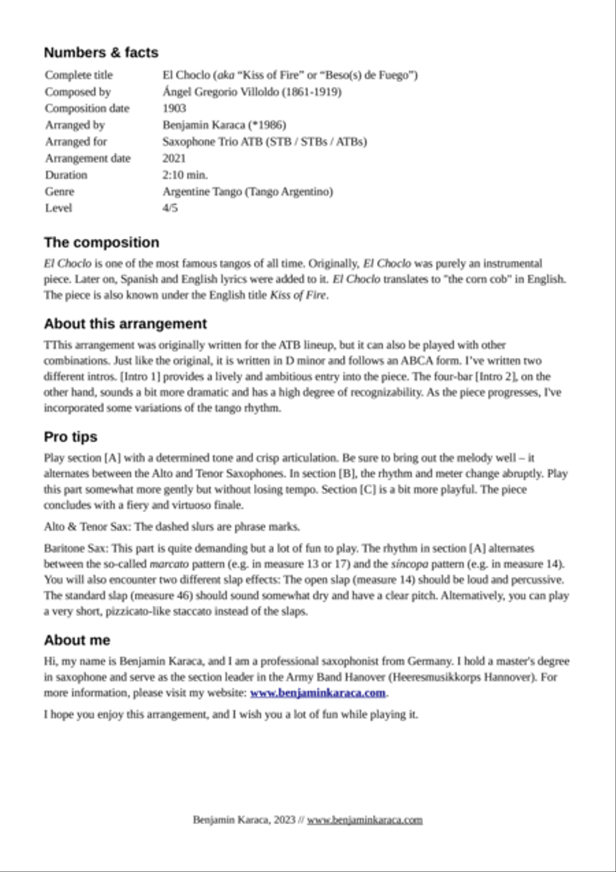 El Choclo Woodwind Trio scores gallery preview page 2