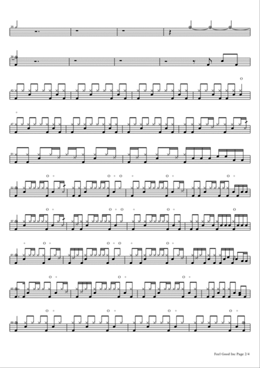 Feel Good Inc Drum Set scores gallery preview page 2