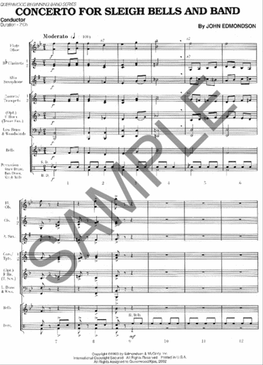 Concerto For Sleigh Bells Concert Band scores gallery preview page 2