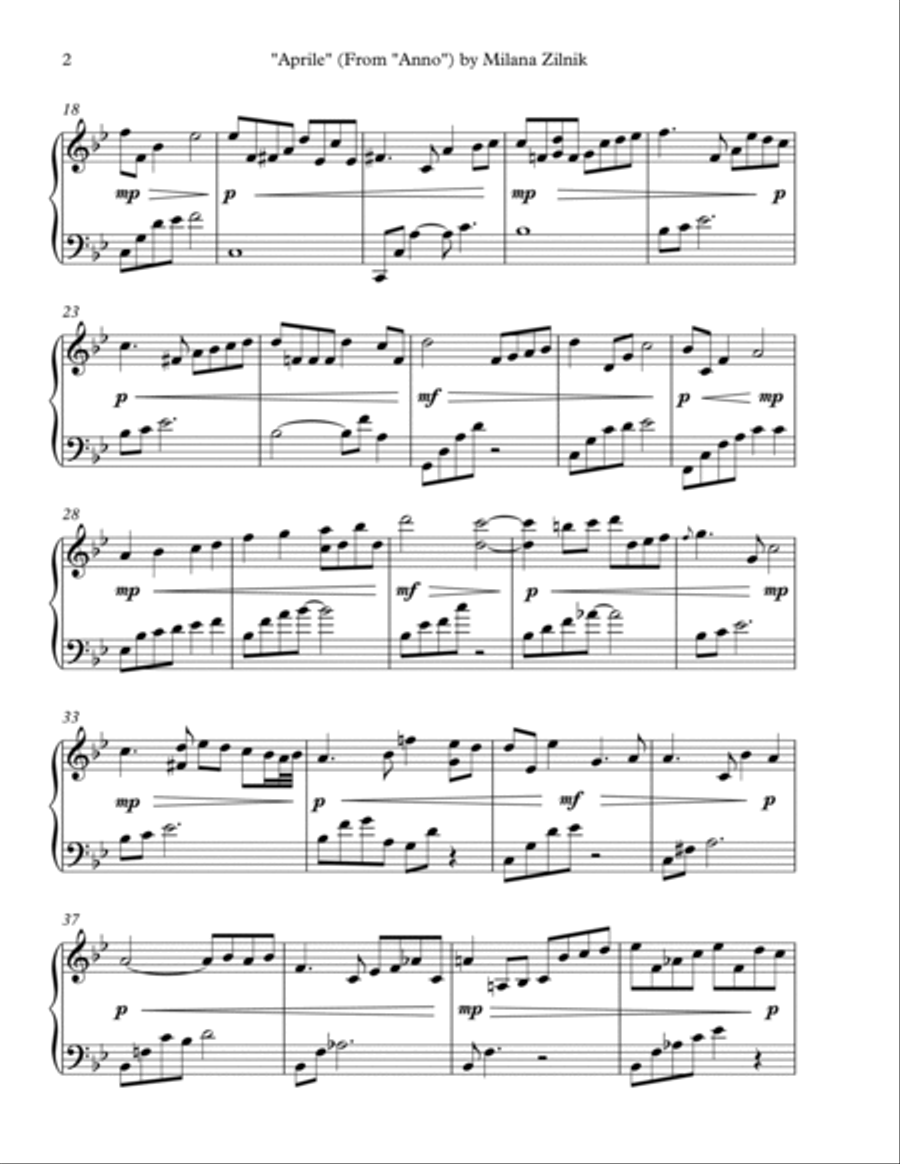 Aprile Piano Solo scores gallery preview page 2