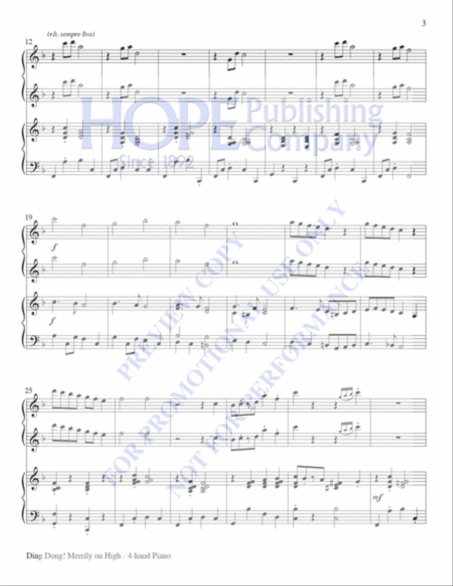Ding Dong! Merrily on High 4-Part scores gallery preview page 3