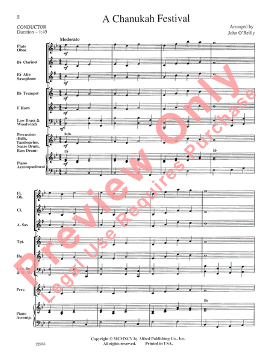 A Chanukah Festival Concert Band scores gallery preview page 3