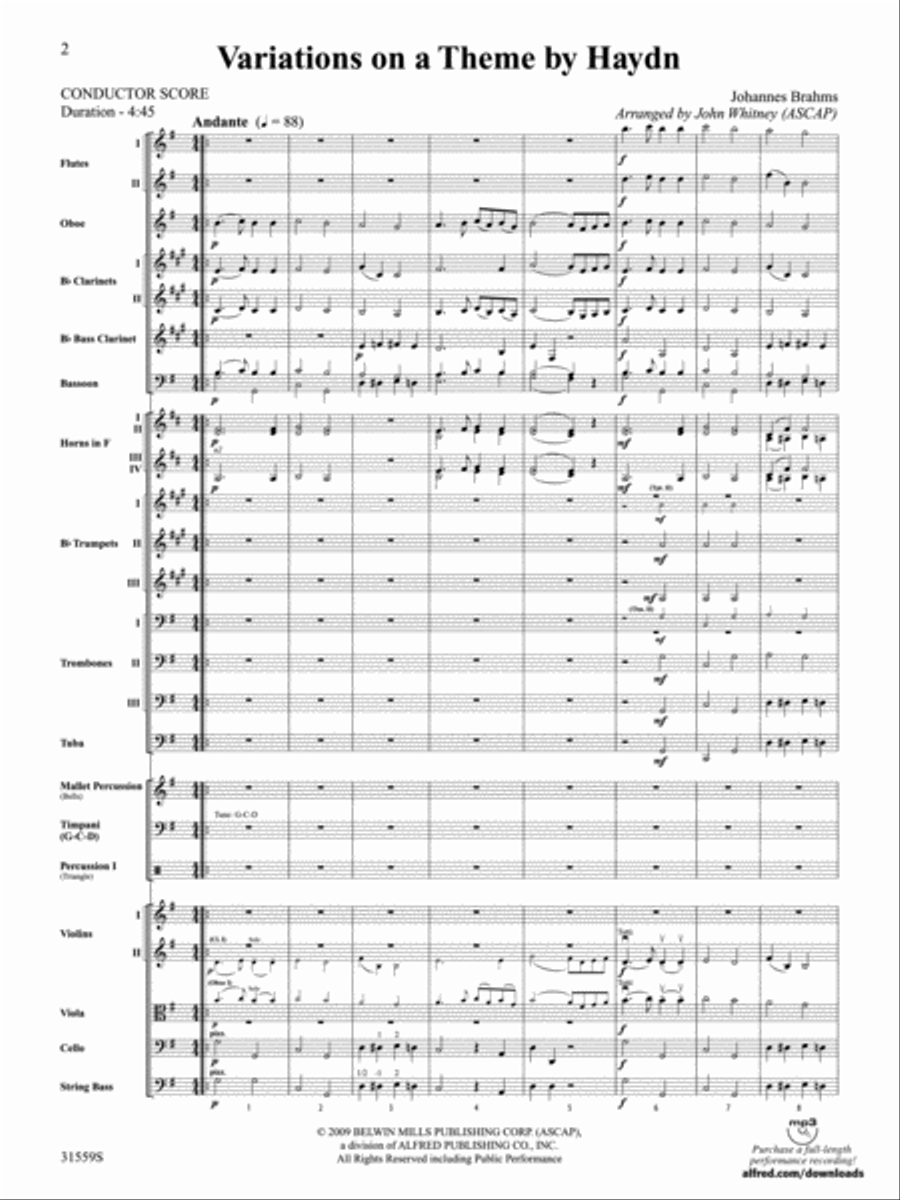 Variations on a Theme by Haydn Full Orchestra scores gallery preview page 2
