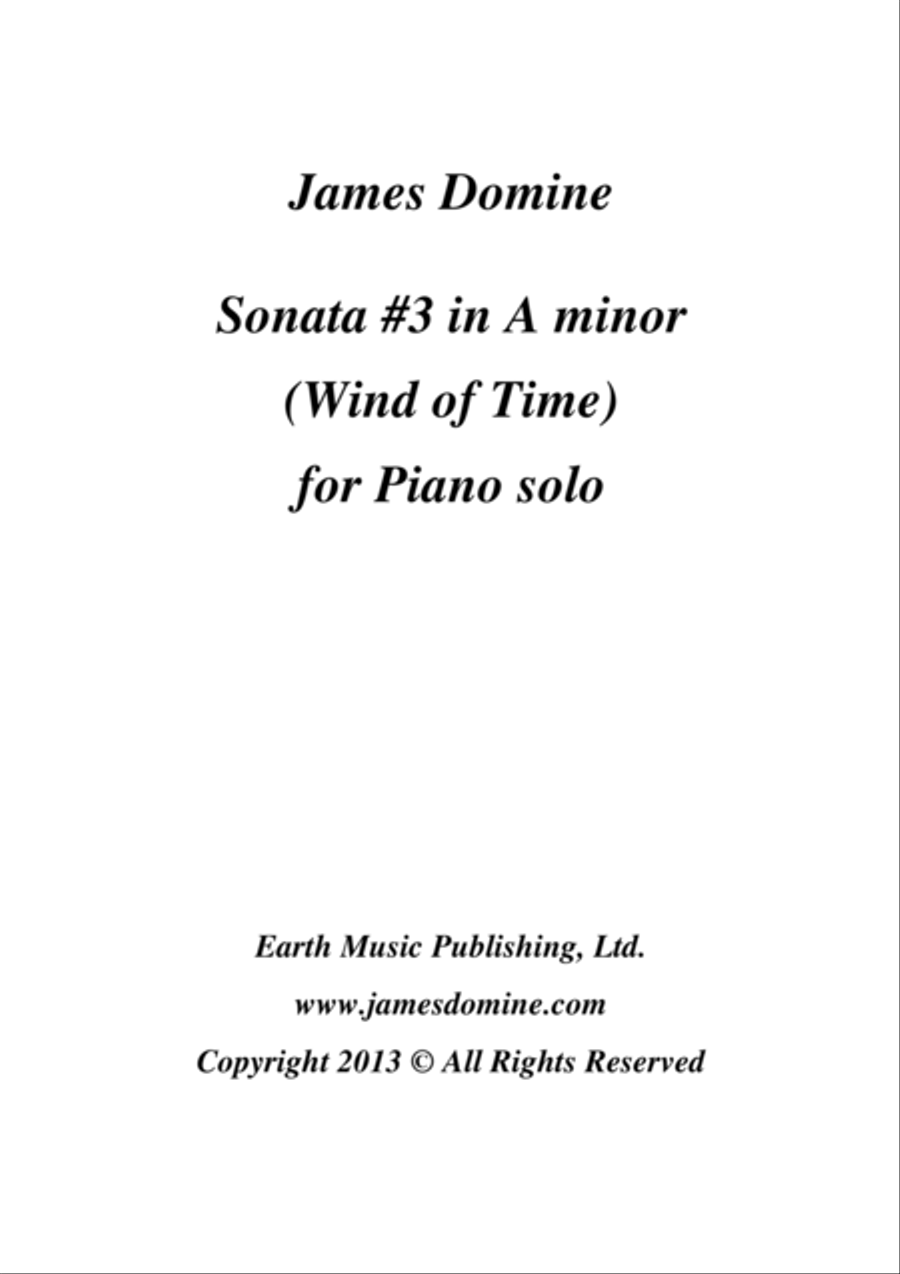 Sonata #3 in A minor (Wind of Time) Piano Solo scores gallery preview page 1