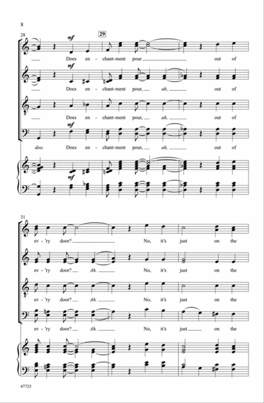 On the Street Where You Live Choir scores gallery preview page 6