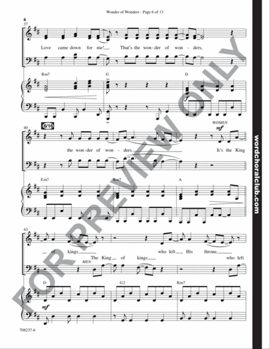 Wonder of Wonders - Anthem 4-Part scores gallery preview page 7