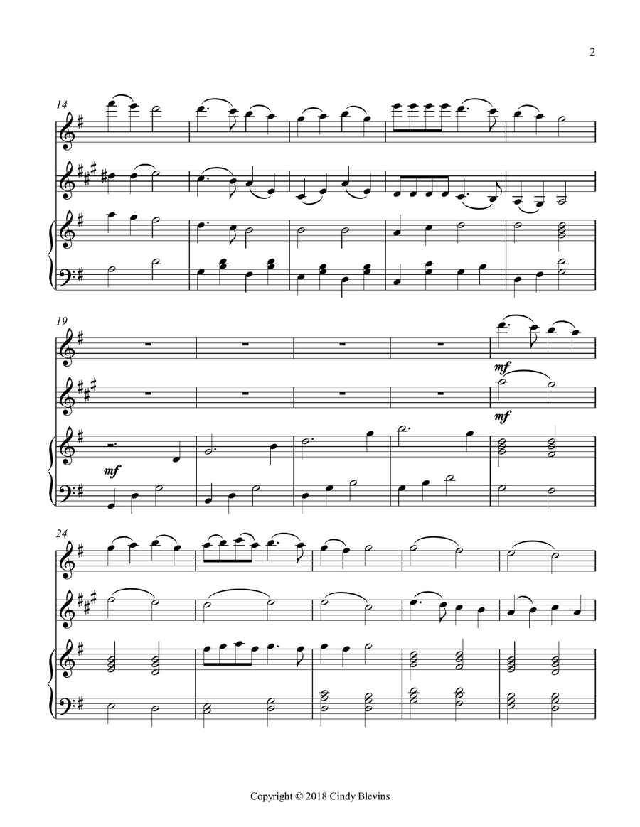 Deck the Halls, for Harp, Flute and Clarinet Clarinet scores gallery preview page 3