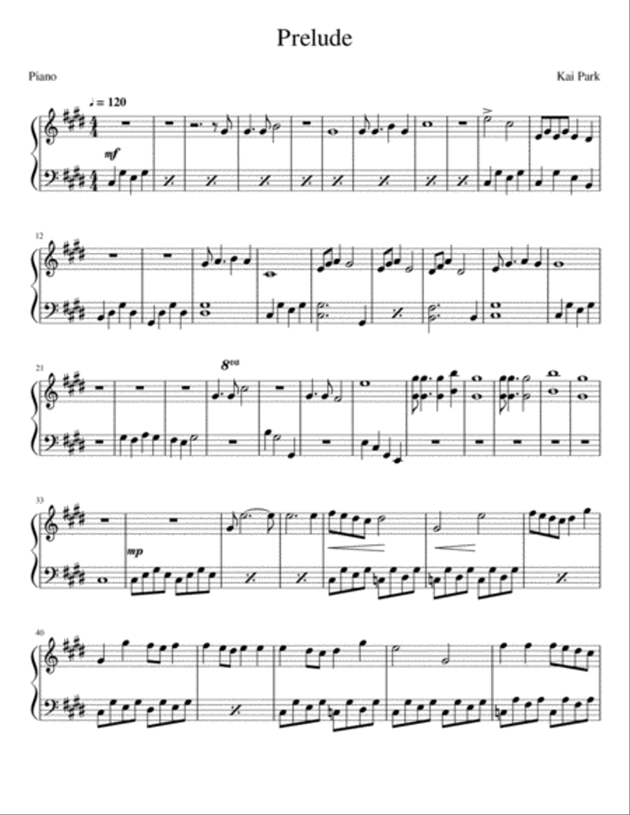Prelude Piano Solo scores gallery preview page 1