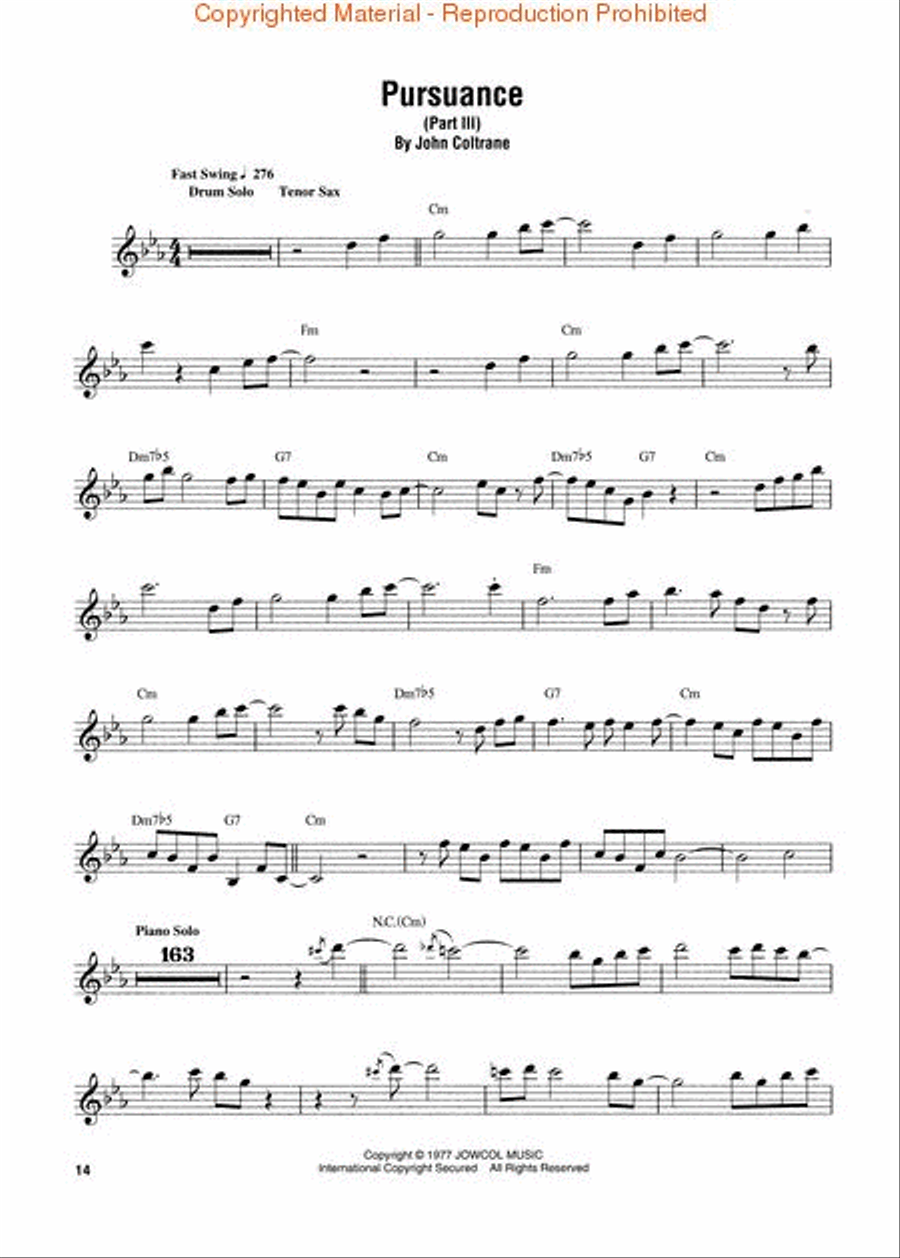 John Coltrane – A Love Supreme Tenor Saxophone scores gallery preview page 4