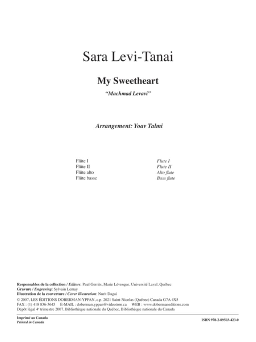 My Sweetheart Flute Quartet scores gallery preview page 1