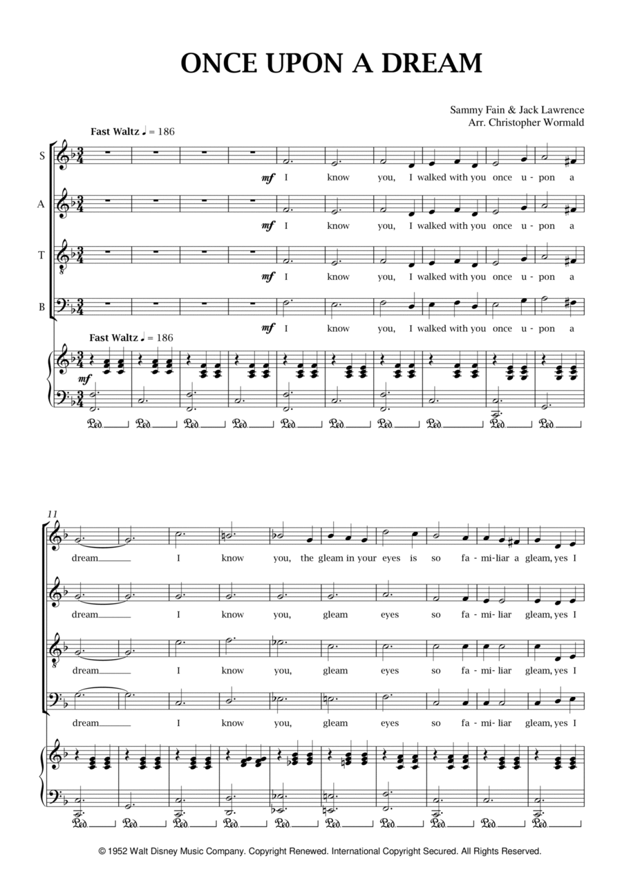 Once Upon A Dream Once Upon A Dream 4-Part scores gallery preview page 1