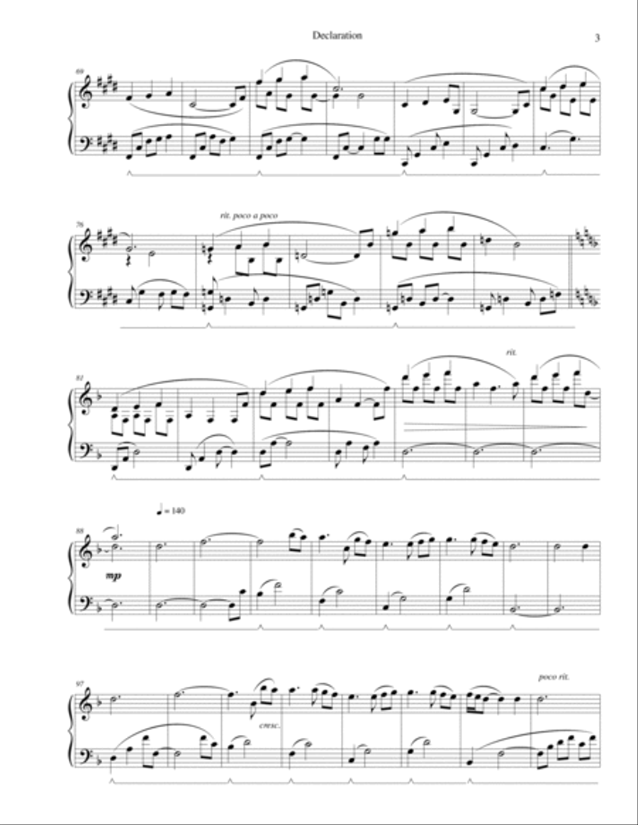 Declaration Piano Solo scores gallery preview page 3
