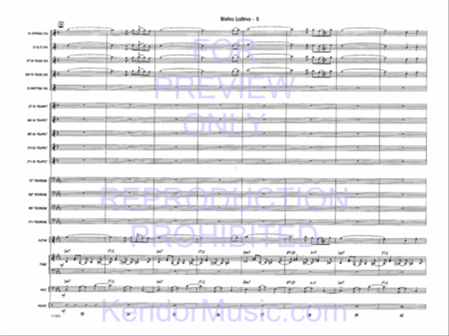 Bistro Latino (Full Score) Jazz Ensemble scores gallery preview page 7