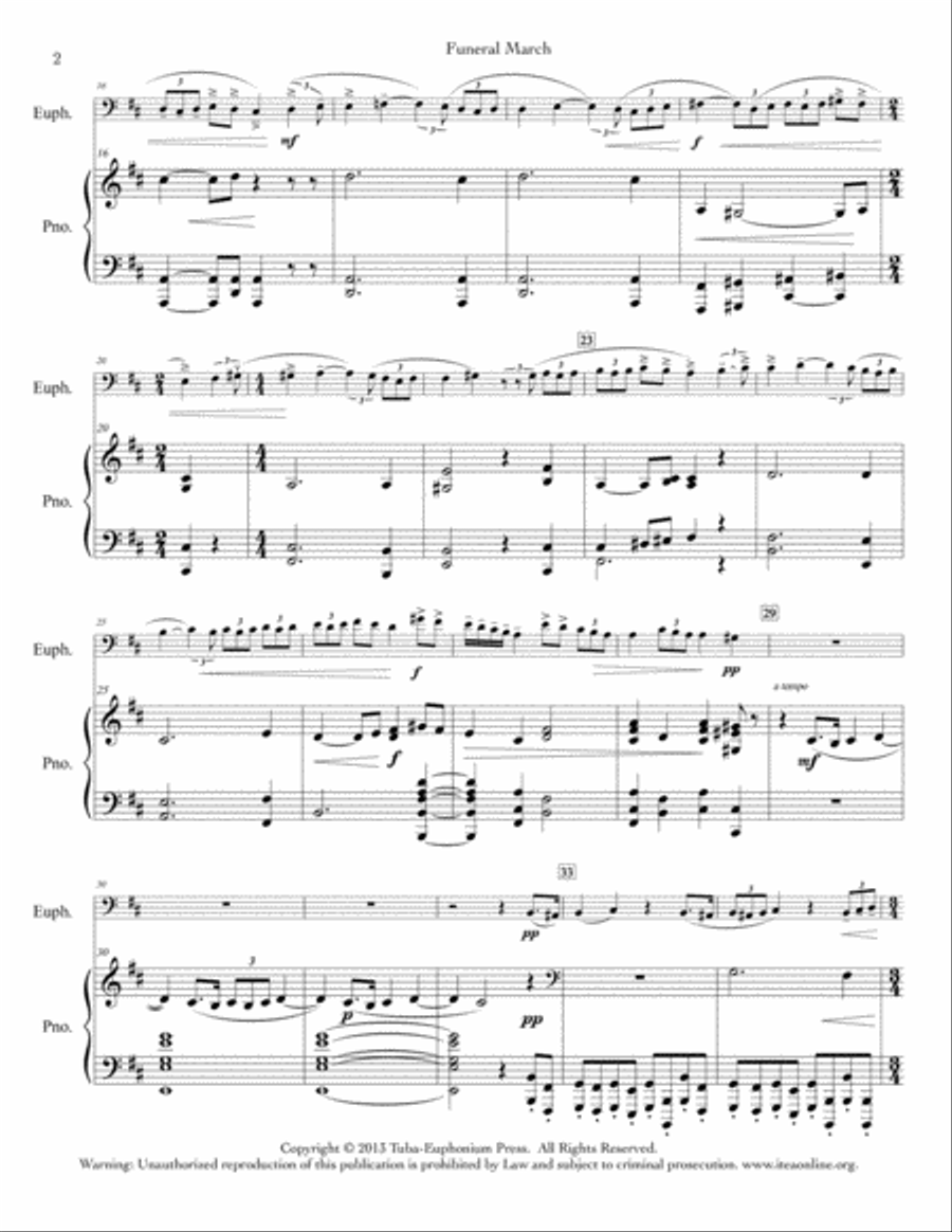 Funeral March Funeral March Euphonium scores gallery preview page 2