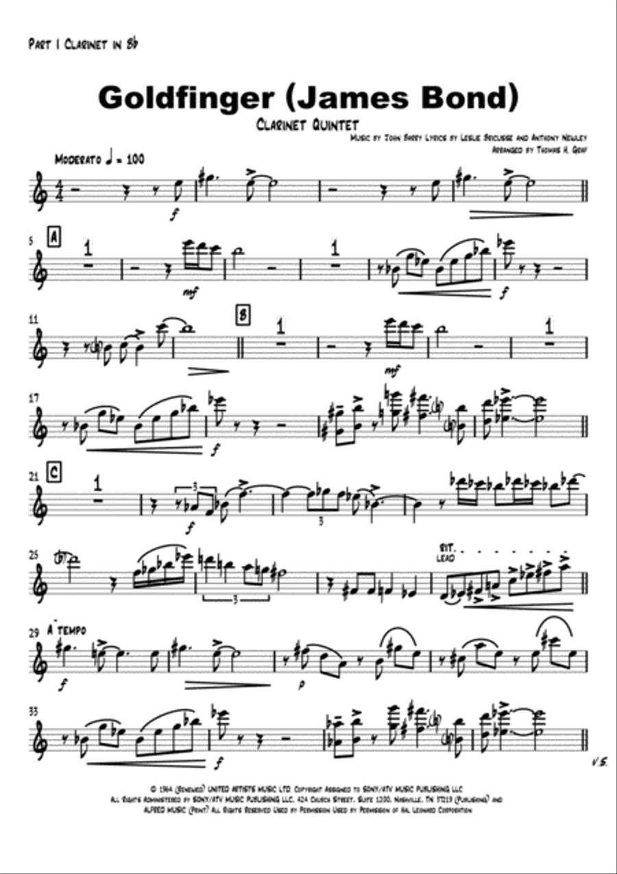 Goldfinger Woodwind Ensemble scores gallery preview page 5